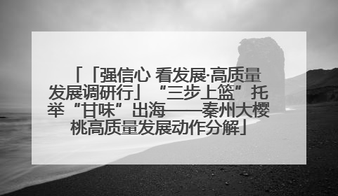 「强信心 看发展·高质量发展调研行」“三步上篮”托举“甘味”出海——秦州大樱桃高质量发展动作分解