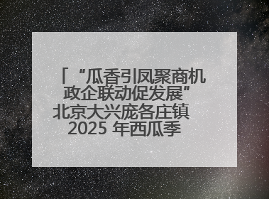 “瓜香引凤聚商机 政企联动促发展”北京大兴庞各庄镇 2025 年西瓜季政企联动产业推介活动圆满举行
