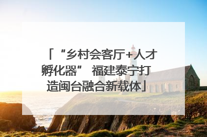 “乡村会客厅+人才孵化器” 福建泰宁打造闽台融合新载体