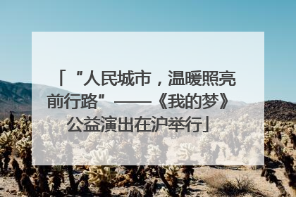 “人民城市，温暖照亮前行路”——《我的梦》公益演出在沪举行