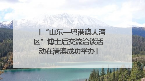 “山东—粤港澳大湾区”博士后交流洽谈活动在港澳成功举办