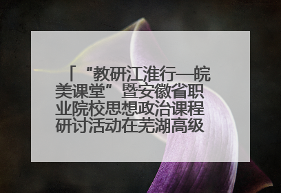 “教研江淮行—皖美课堂”暨安徽省职业院校思想政治课程研讨活动在芜湖高级职业技术学校举行