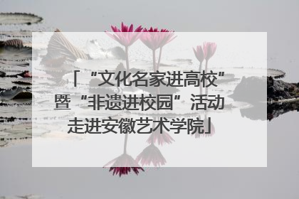 “文化名家进高校”暨“非遗进校园”活动走进安徽艺术学院