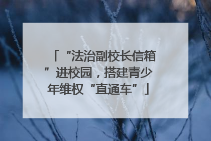 “法治副校长信箱”进校园，搭建青少年维权“直通车”