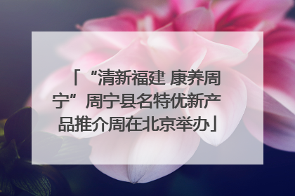 “清新福建 康养周宁”周宁县名特优新产品推介周在北京举办
