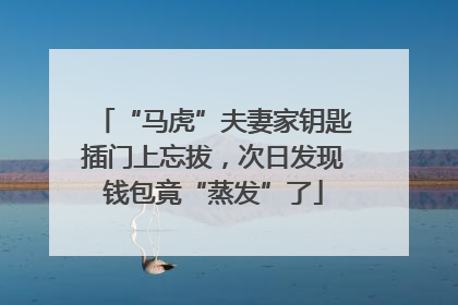 “马虎”夫妻家钥匙插门上忘拔，次日发现钱包竟“蒸发”了