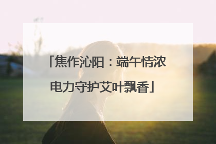 焦作沁阳：端午情浓 电力守护艾叶飘香