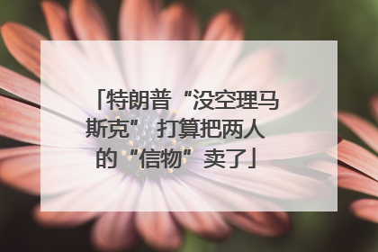 特朗普“没空理马斯克” 打算把两人的“信物”卖了