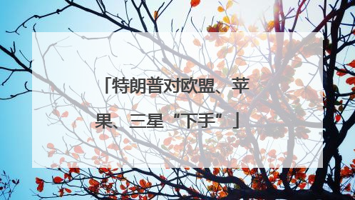 特朗普对欧盟、苹果、三星“下手”