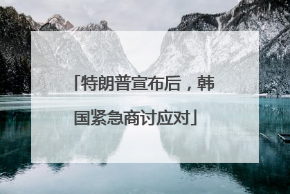 特朗普宣布后，韩国紧急商讨应对