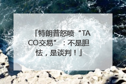 特朗普怒喷“TACO交易”：不是胆怯，是谈判！