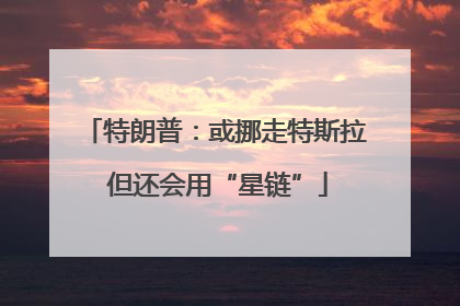 特朗普：或挪走特斯拉 但还会用“星链”