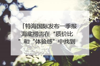 特海国际发布一季报 海底捞需在“质价比”和“体验感”中找到平衡｜新经济观察