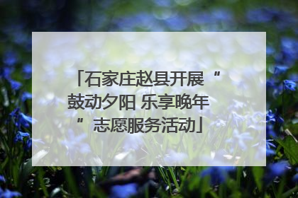 石家庄赵县开展“鼓动夕阳 乐享晚年”志愿服务活动