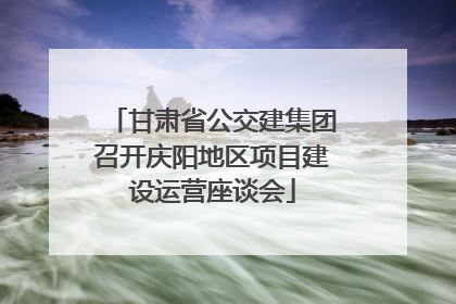 甘肃省公交建集团召开庆阳地区项目建设运营座谈会