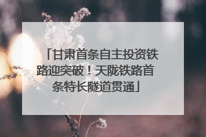 甘肃首条自主投资铁路迎突破！天陇铁路首条特长隧道贯通