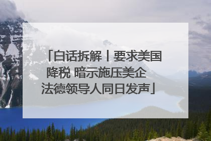 白话拆解丨要求美国降税 暗示施压美企 法德领导人同日发声