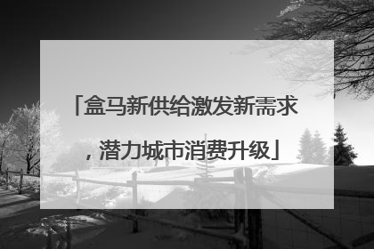 盒马新供给激发新需求，潜力城市消费升级