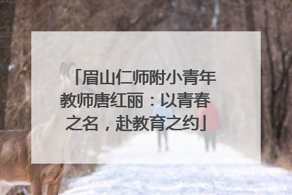 眉山仁师附小青年教师唐红丽：以青春之名，赴教育之约