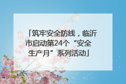 筑牢安全防线，临沂市启动第24个“安全生产月”系列活动