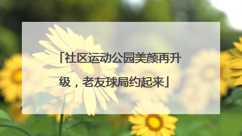 社区运动公园美颜再升级，老友球局约起来