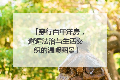 穿行百年洋房，邂逅法治与生活交织的温暖图景
