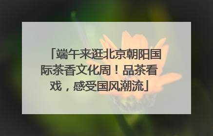 端午来逛北京朝阳国际茶香文化周！品茶看戏，感受国风潮流
