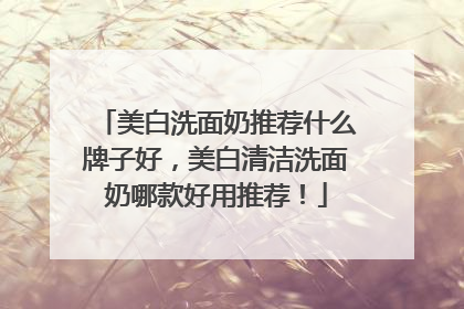 美白洗面奶推荐什么牌子好，美白清洁洗面奶哪款好用推荐！