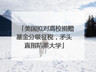 美国拟对高校捐赠基金分级征税，矛头直指精英大学