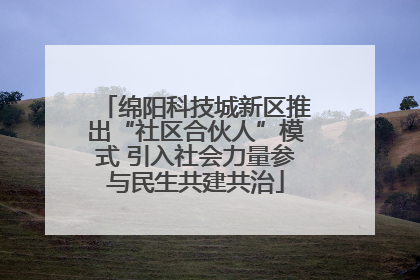 绵阳科技城新区推出“社区合伙人”模式 引入社会力量参与民生共建共治