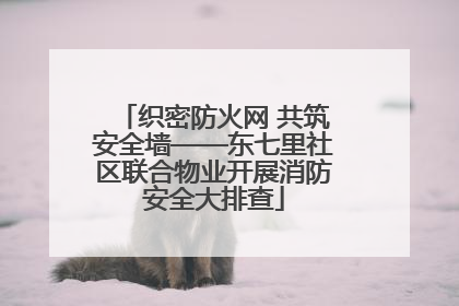 织密防火网 共筑安全墙——东七里社区联合物业开展消防安全大排查