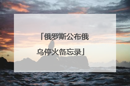 俄罗斯公布俄乌停火备忘录