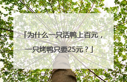 为什么一只活鸭上百元，一只烤鸭只要25元？