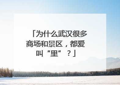 为什么武汉很多商场和景区，都爱叫“里”？