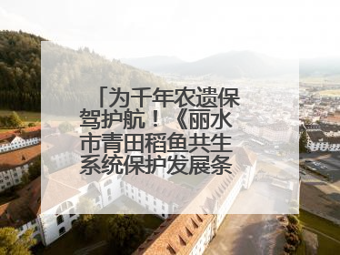 为千年农遗保驾护航！《丽水市青田稻鱼共生系统保护发展条例》正式施行