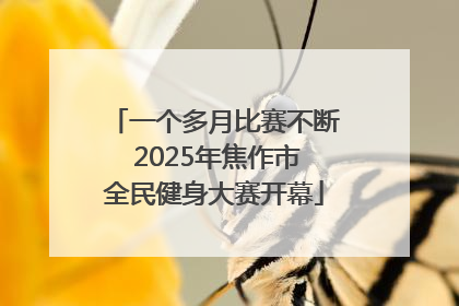 一个多月比赛不断 2025年焦作市全民健身大赛开幕