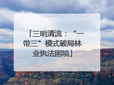 三明清流：“一带三”模式破局林业执法困境