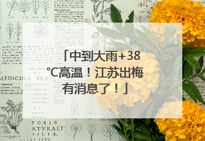 中到大雨+38℃高温！江苏出梅有消息了！