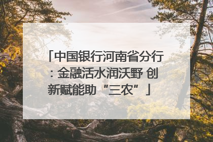 中国银行河南省分行：金融活水润沃野 创新赋能助“三农”