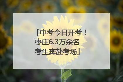 中考今日开考！枣庄6.3万余名考生奔赴考场