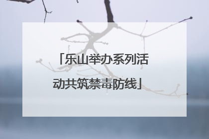 乐山举办系列活动共筑禁毒防线