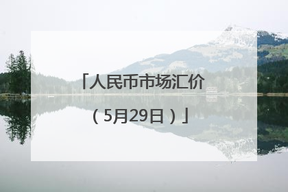 人民币市场汇价（5月29日）