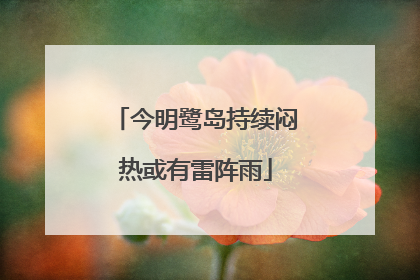 今明鹭岛持续闷热或有雷阵雨