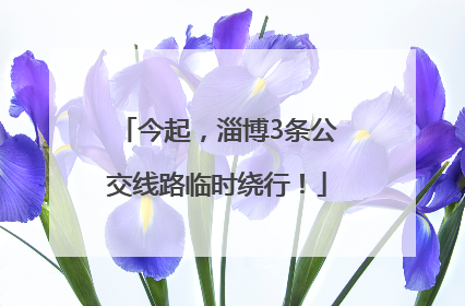 今起，淄博3条公交线路临时绕行！