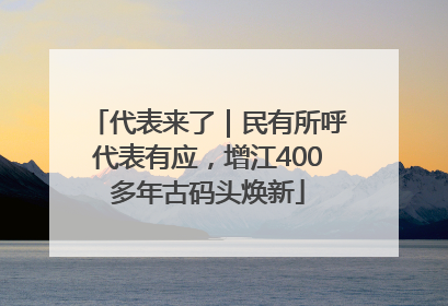 代表来了｜民有所呼代表有应，增江400多年古码头焕新