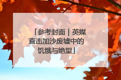 参考封面｜英媒直击加沙废墟中的饥饿与绝望
