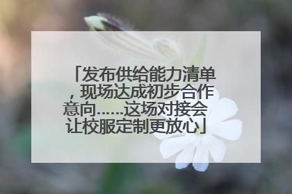 发布供给能力清单，现场达成初步合作意向……这场对接会让校服定制更放心