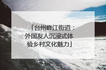 台州峰江街道：外国友人沉浸式体验乡村文化魅力
