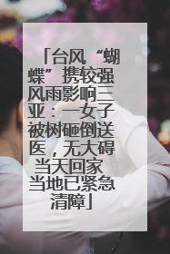 台风“蝴蝶”携较强风雨影响三亚：一女子被树砸倒送医，无大碍当天回家 当地已紧急清障