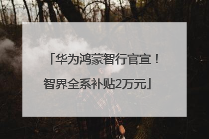 华为鸿蒙智行官宣！智界全系补贴2万元